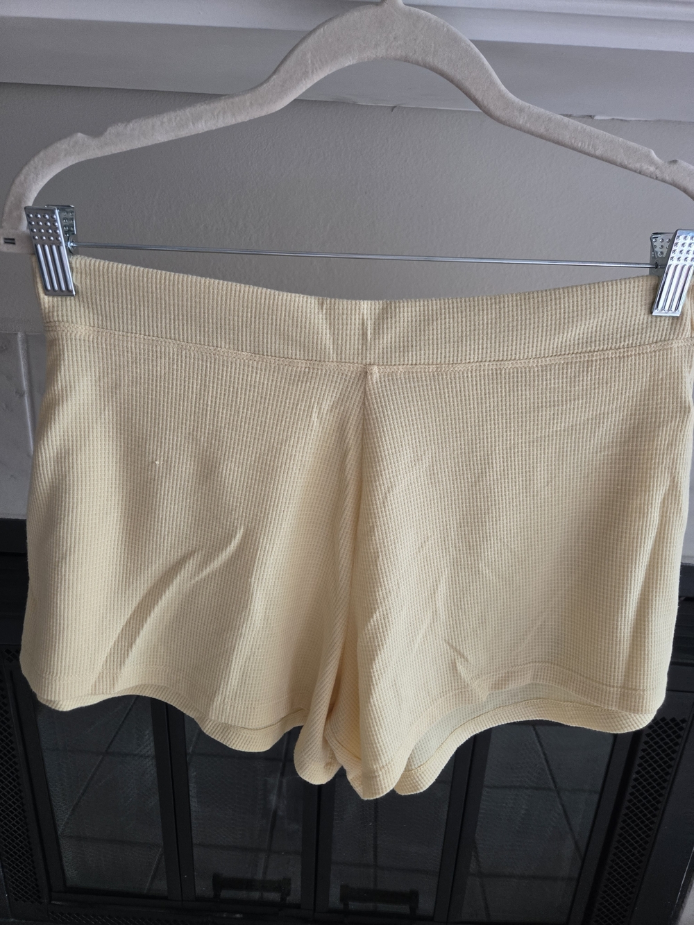 Athleta Soft Yellow Waffle-Knit Athletic Shorts
